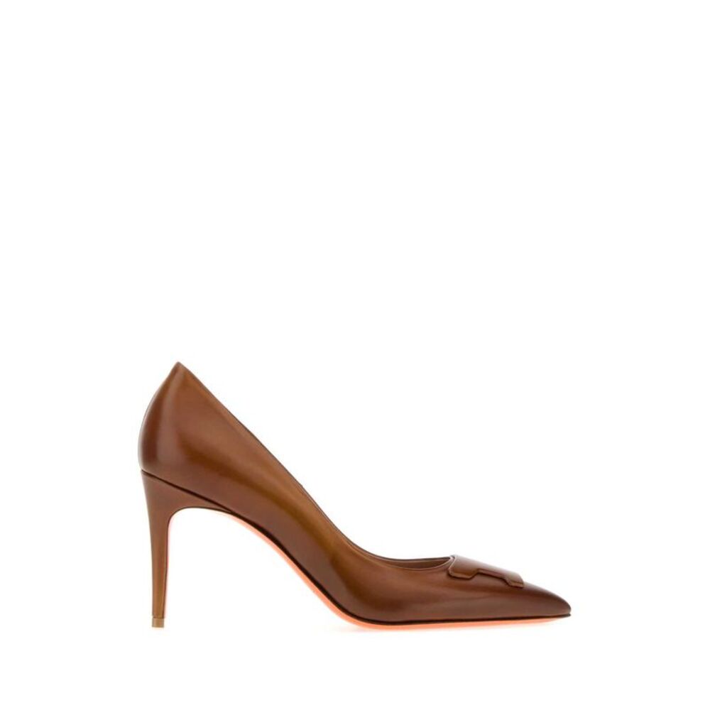 Santoni Women Brown Leather Sibil Pumps
